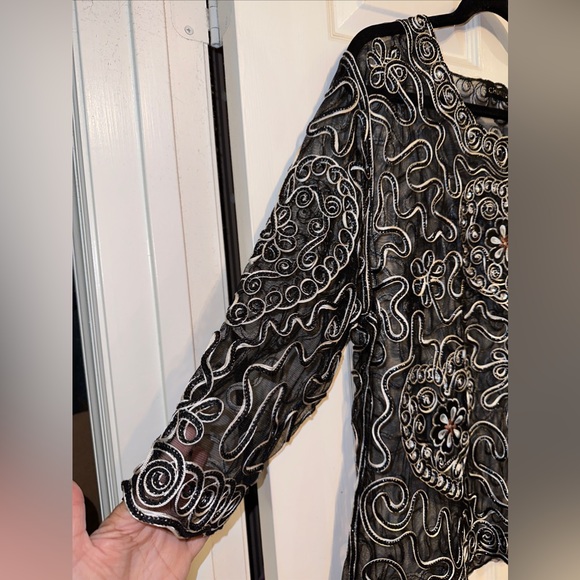 Vintage Art Deco Style Women's Top Soutache Embroidered Blitz  Chunbiu Evening - Picture 3 of 7